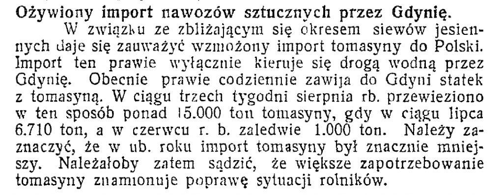 Ożywiony import nawozów sztucznych przez Gdynię