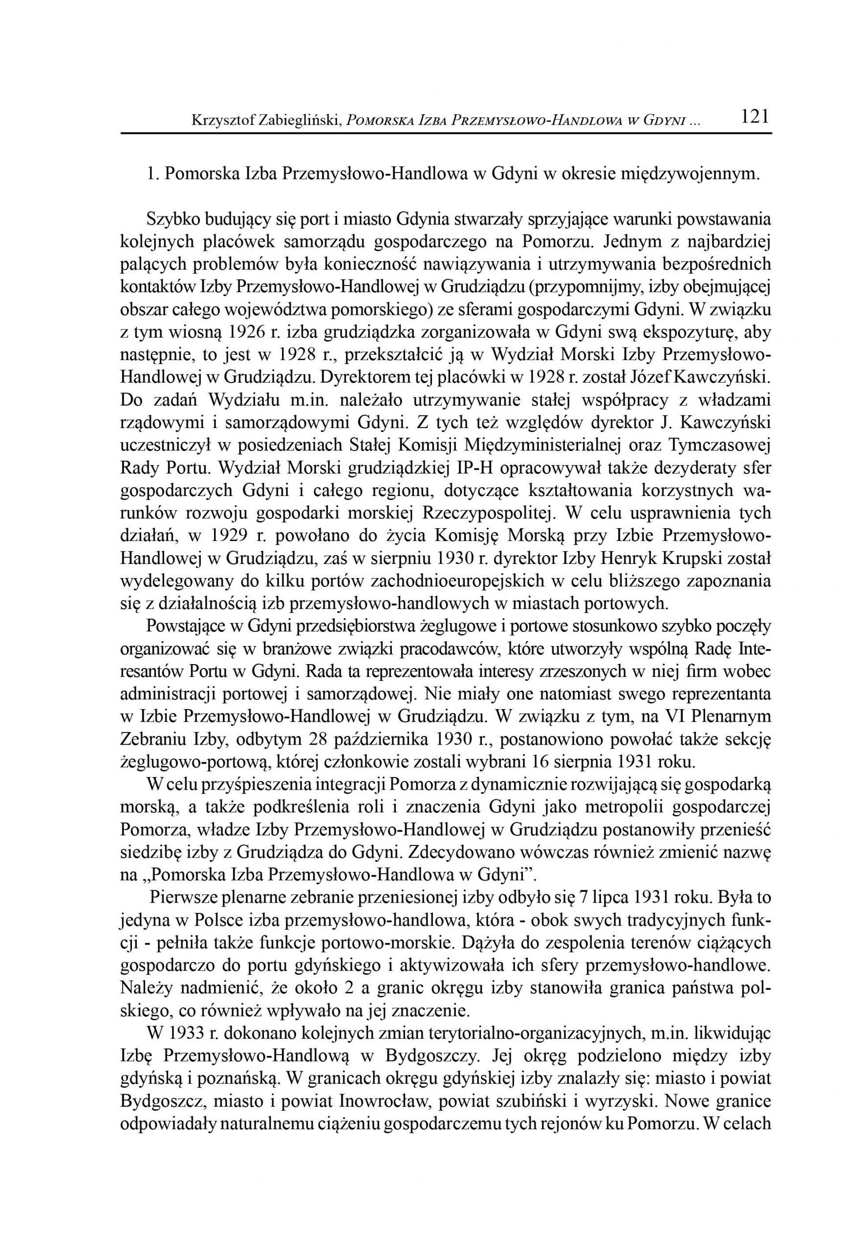 Pomorska Izba Przemysłowo-Handlowa w Gdyni w latach 1926-1939 [cz. 1]