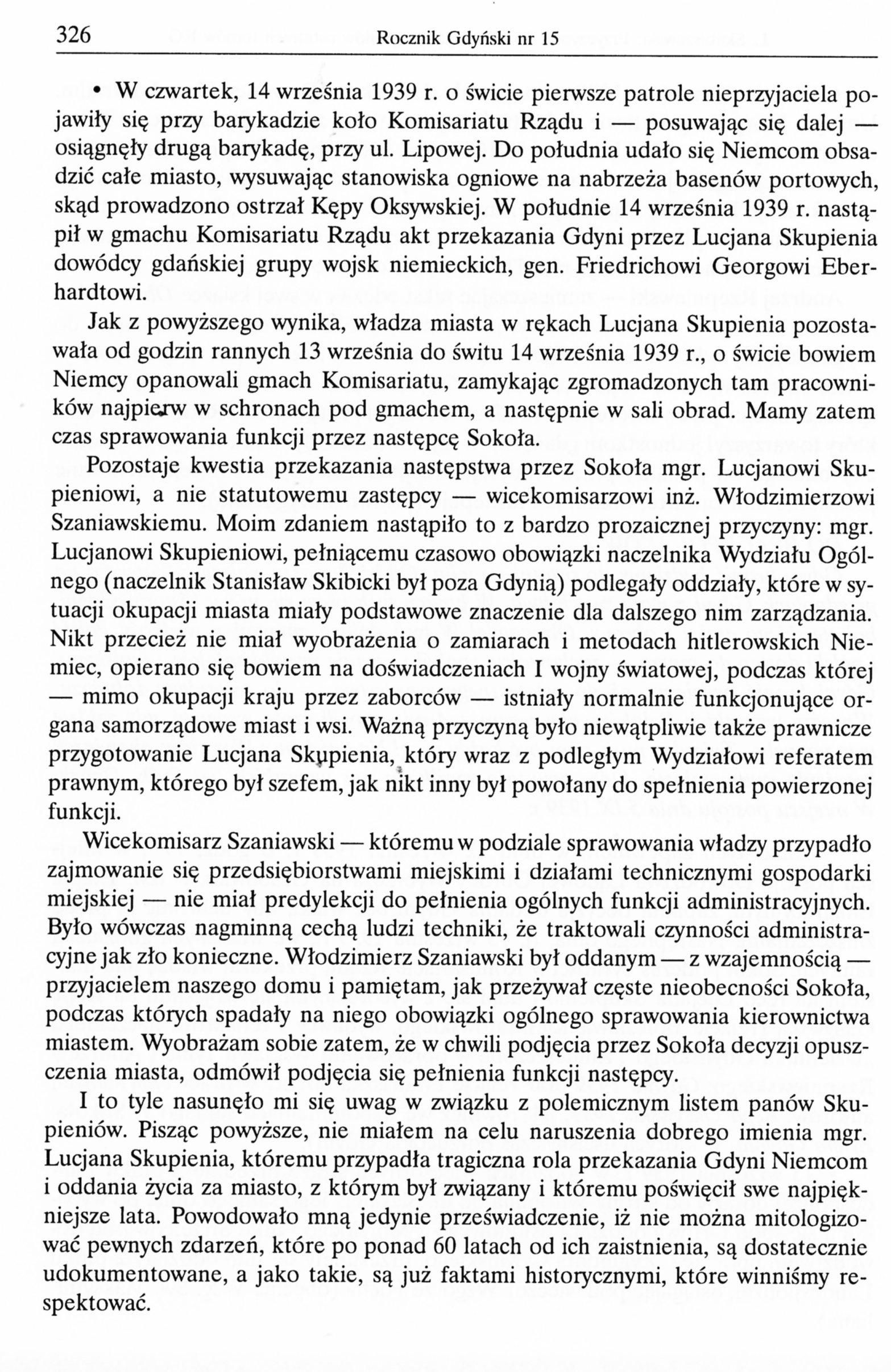 Przyczynek do niektórych artykułów ostatnich tomów "Rocznika Gdyńskiego"