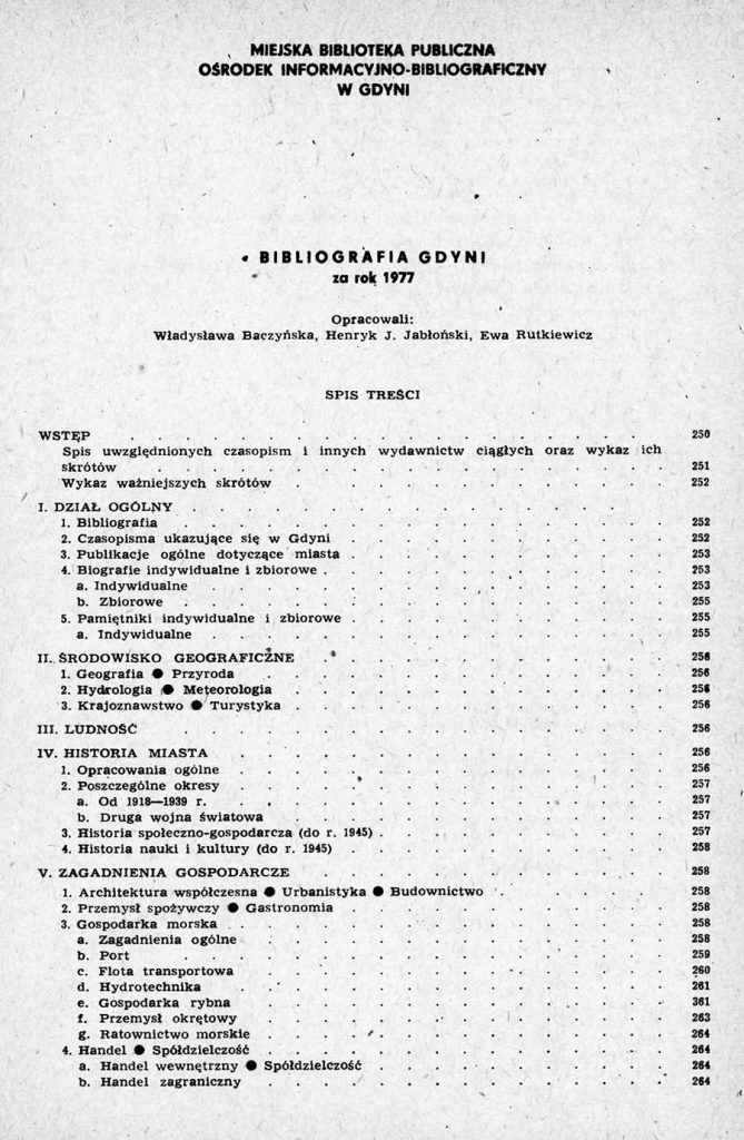 Bibliografia Gdyni za rok 1977