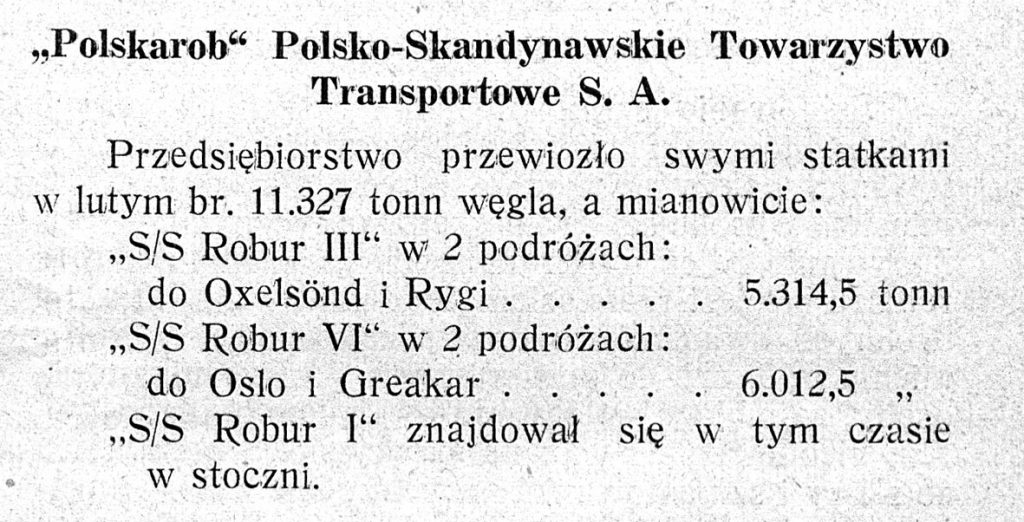 Polskarob Polsko-Skandynawskie Towarzystwo Transportowe S .A.