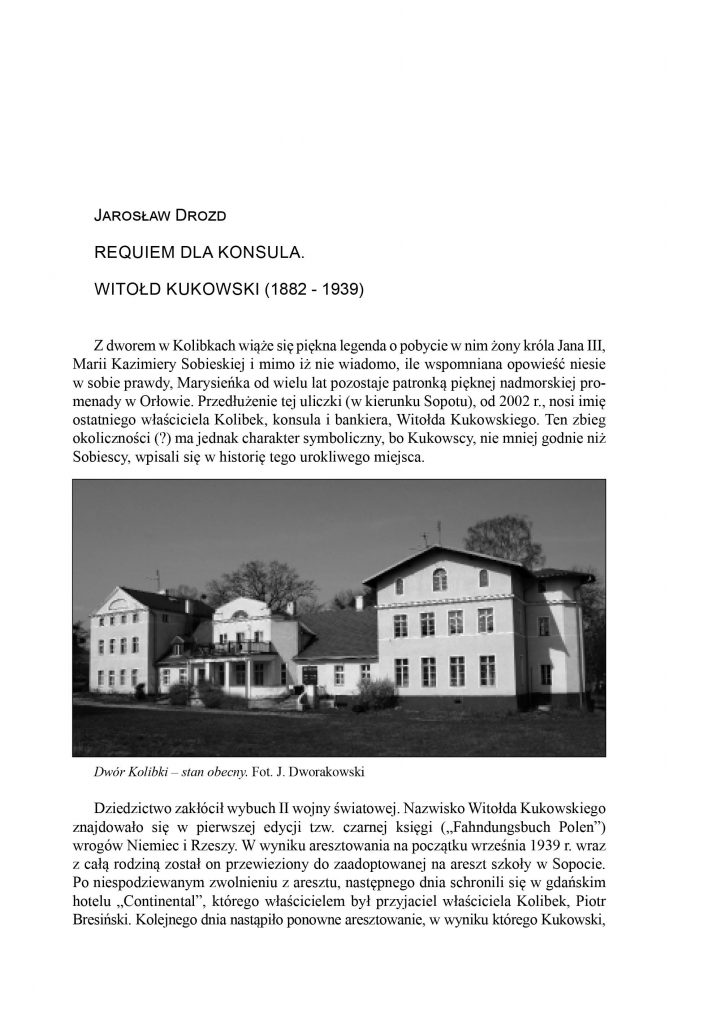 Requiem dla konsula Witolda Kukowski (1882-1939)