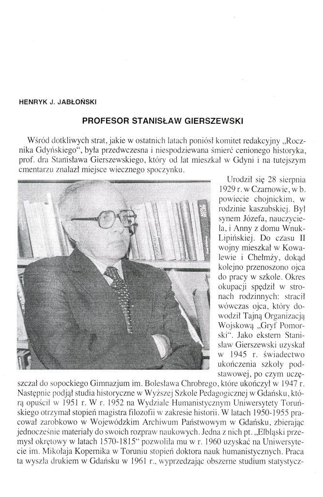 Profesor Stanisław Gierszewski
