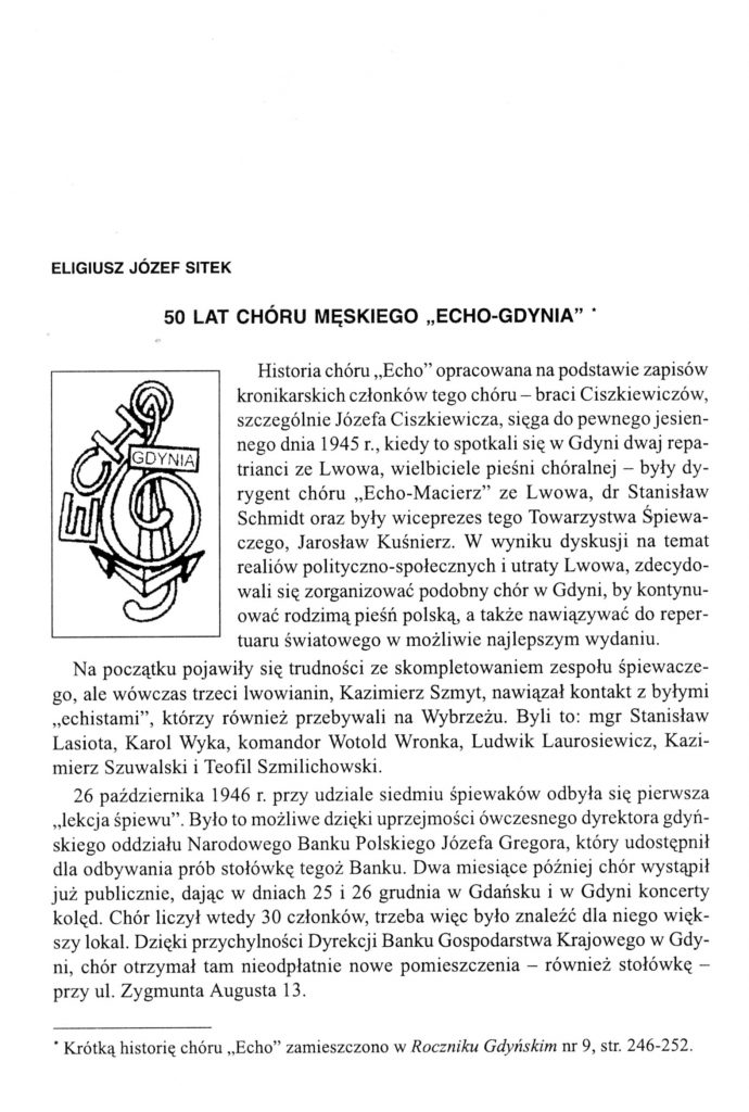 50 lat Chóru Męskiego "Echo Gdynia"