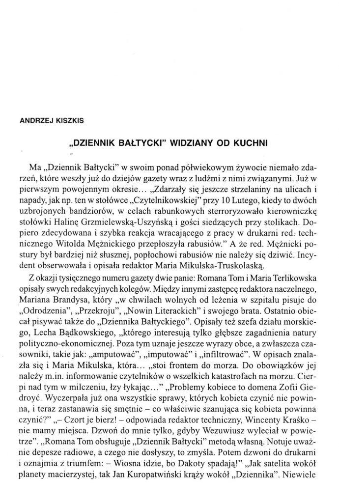 "Dziennik Bałtycki" widizany od kulis
