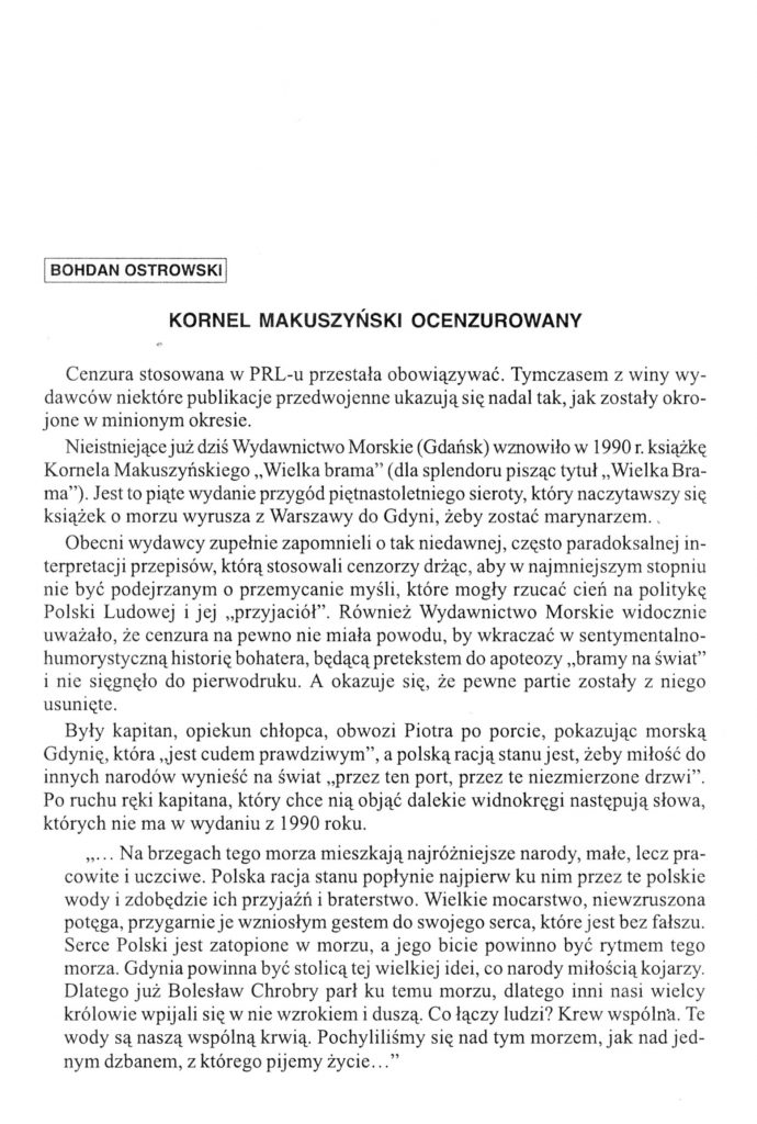 Kornel Makuszyński ocenzurowany