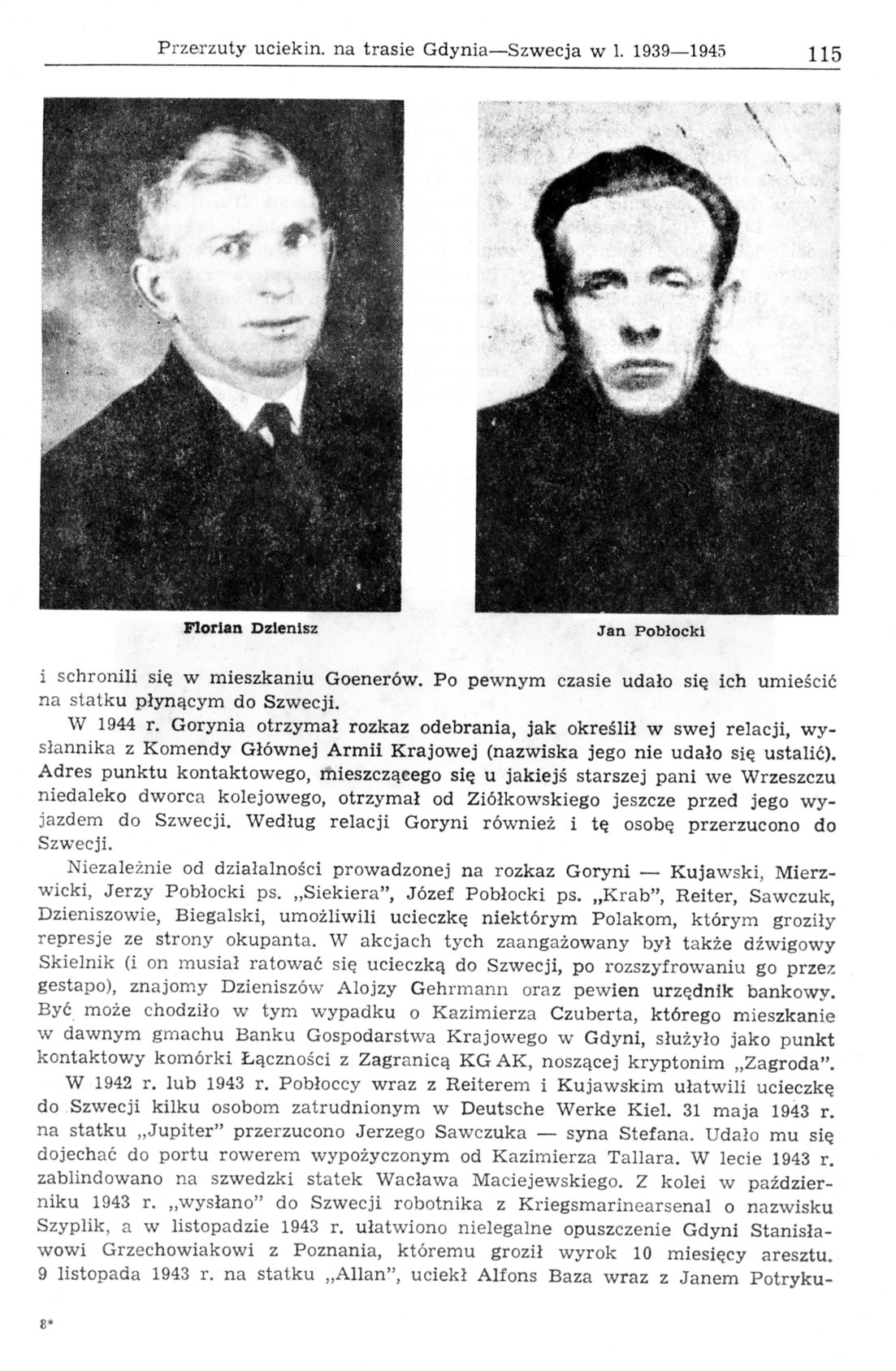 Przerzuty uciekinierów na trasie Gdynia - Szwecja w latach 1939-1945