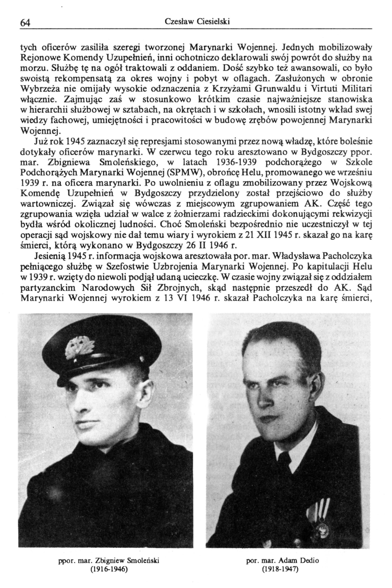 Oficerowie Marynarki Wojennej przed sądami wojskowymi (1945-1952)