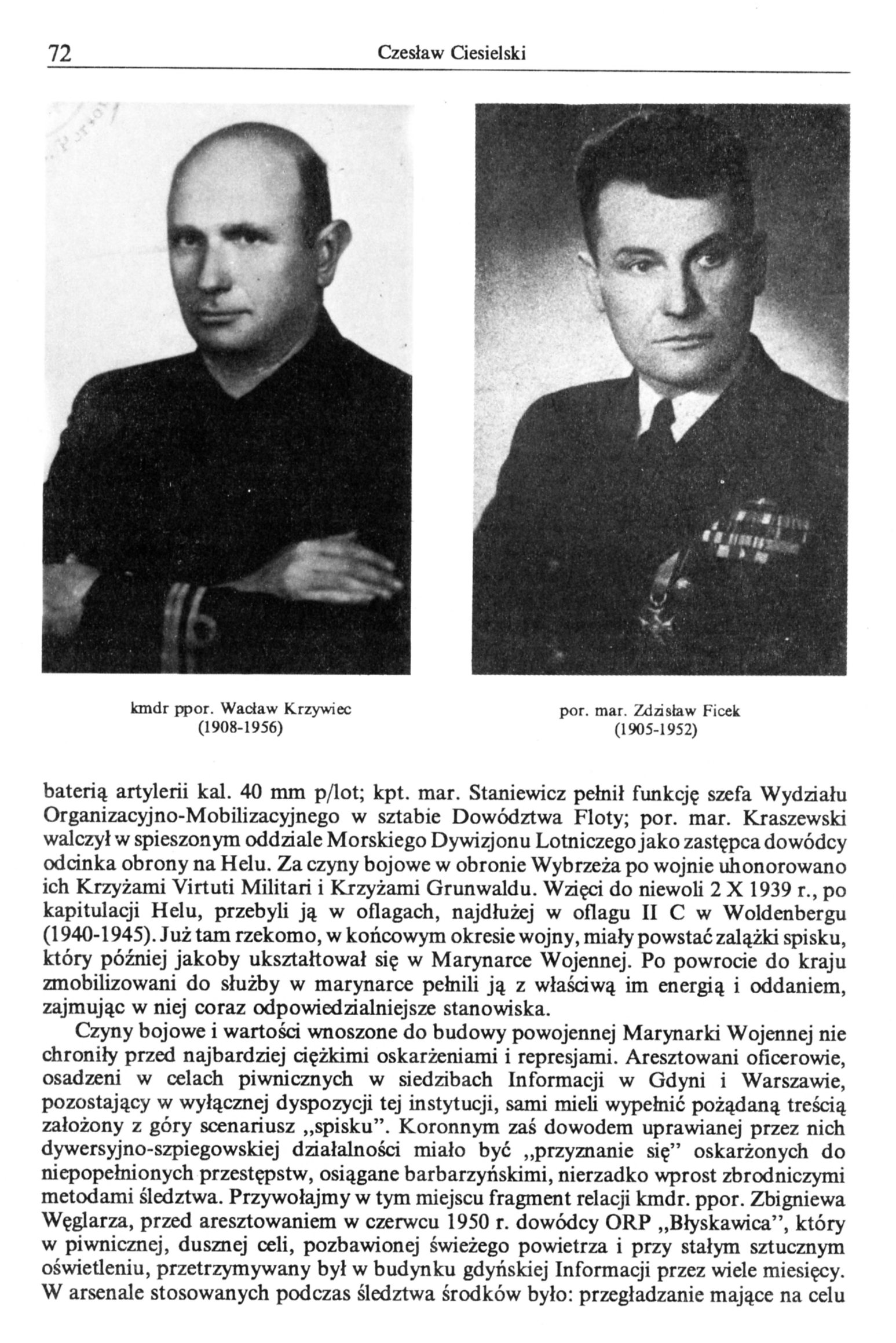 Oficerowie Marynarki Wojennej przed sądami wojskowymi (1945-1952)