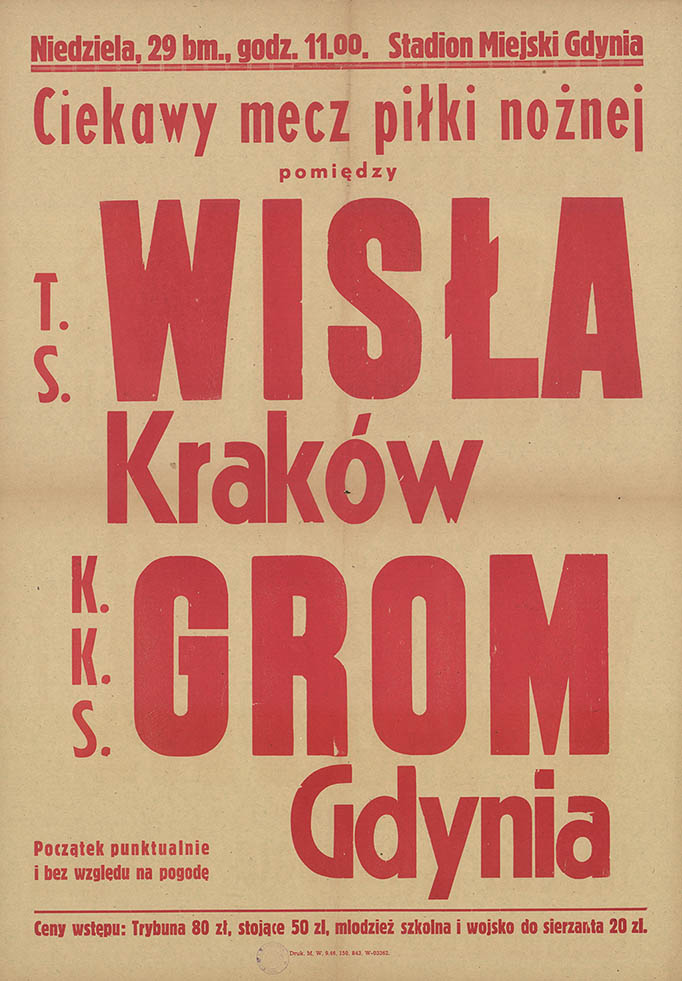 Ciekawy mecz piłki nożnej pomiędzy T.S. Wisła Kraków [-] K.K.S GROM Gdynia