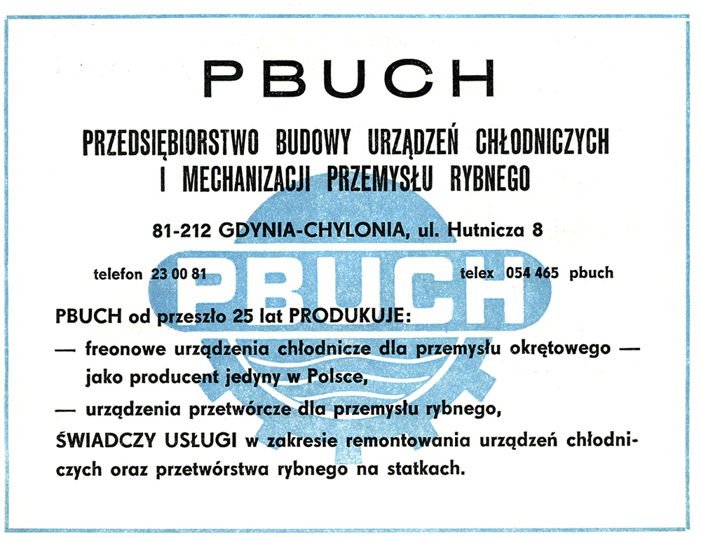 PBUCH Przedsiębiorstwo Budowy Urządzeń Chłodniczych i Mechanizacji Przemysłu Rybnego