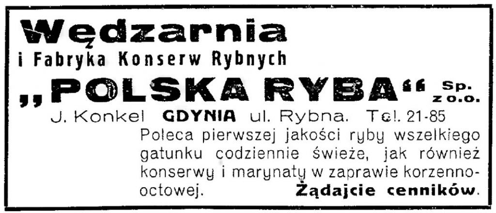 Wędzarnia i Fabryka Konserw Rybnych "Polska Ryba" J. Konkel