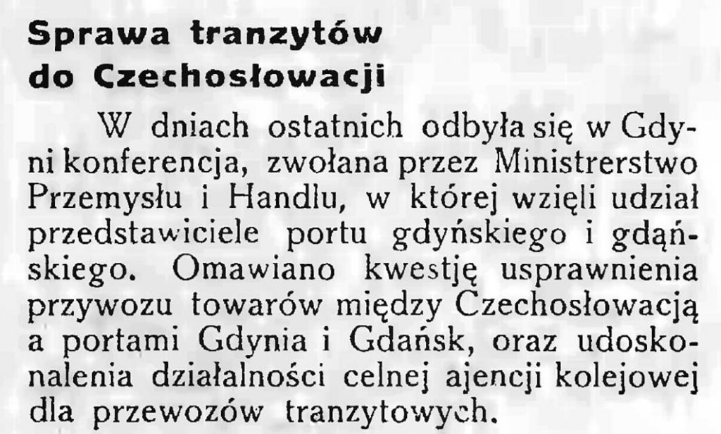 Sprawa tranzytów do Czechosłowacji