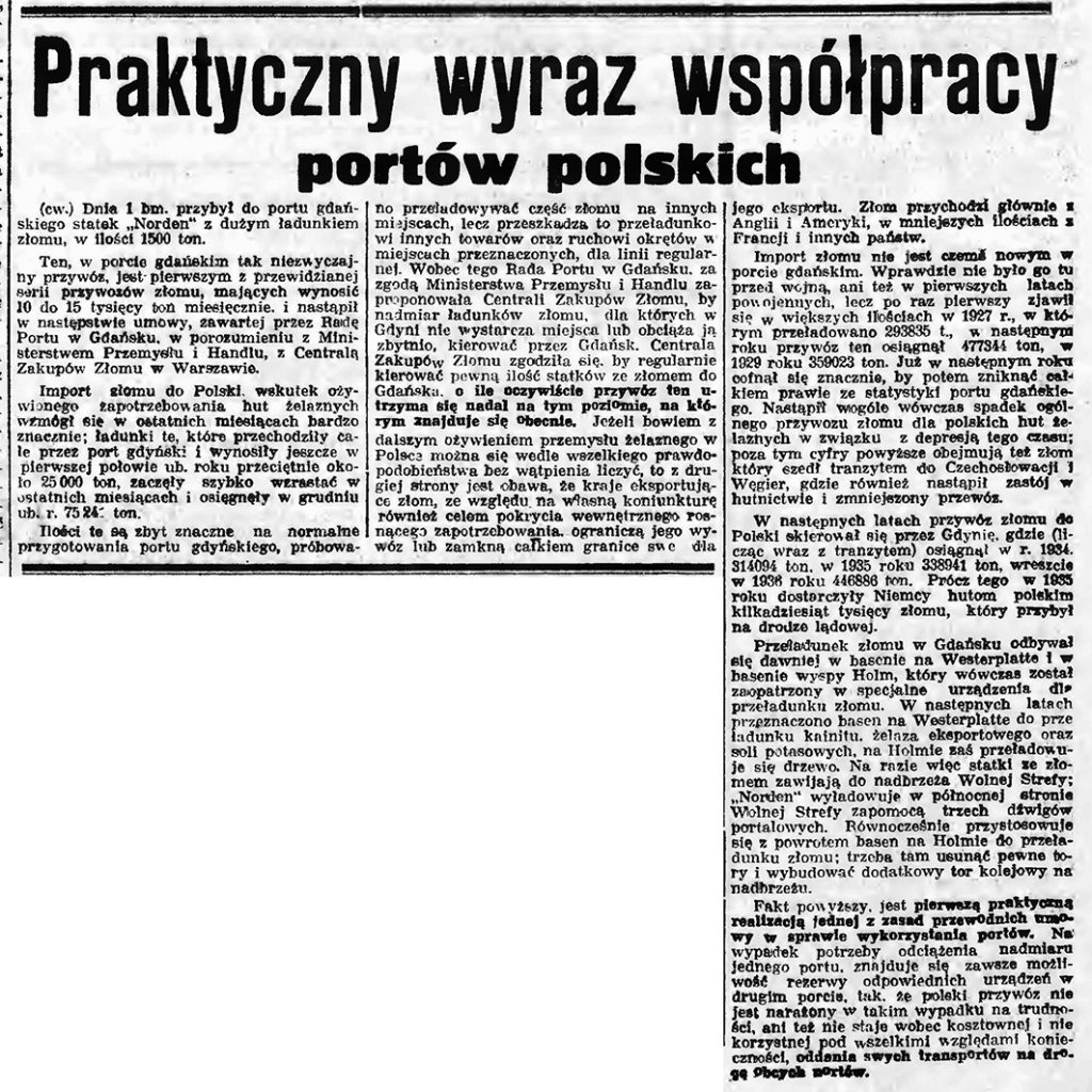 Praktyczny wyraz współpracy portów polskich