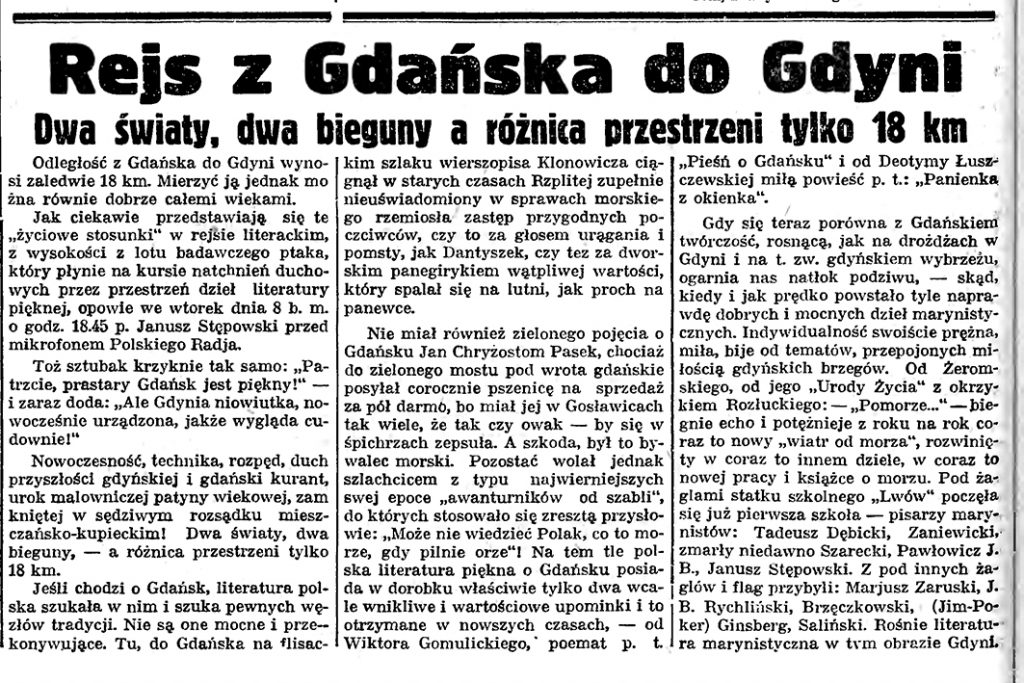 Rejs z Gdańska do Gdyni. Dwa światy, dwa bieguny a różnica przestrzeni tylko 18 km