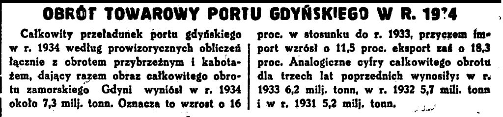 Ruch statków w Gdyni w roku 1934 według klasyfikacji firm maklerskich 2