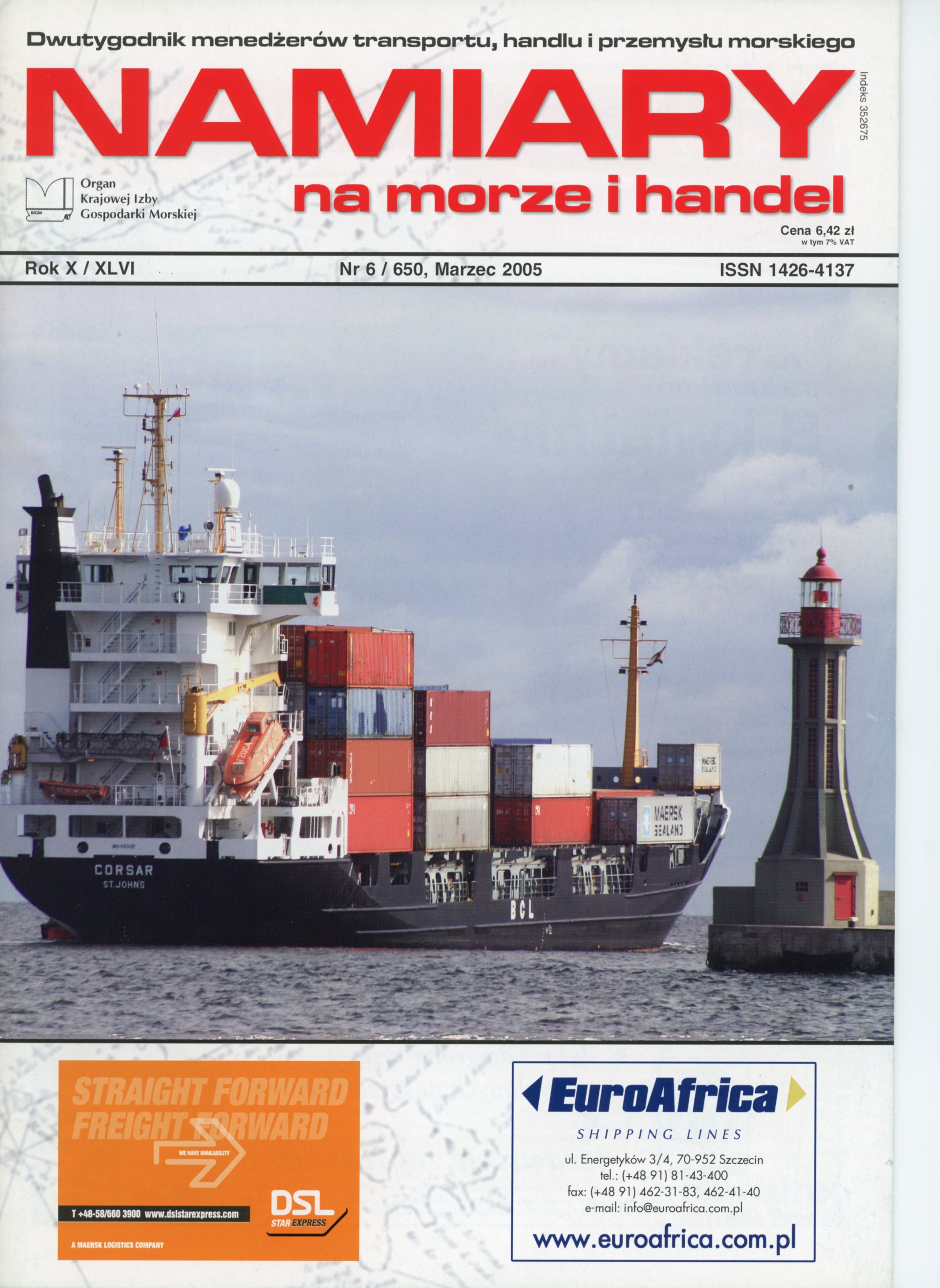 NAMIARY NA MORZE I HANDEL: dwutygodnik menedżerów transportu, handlu i przemysłu morskiego