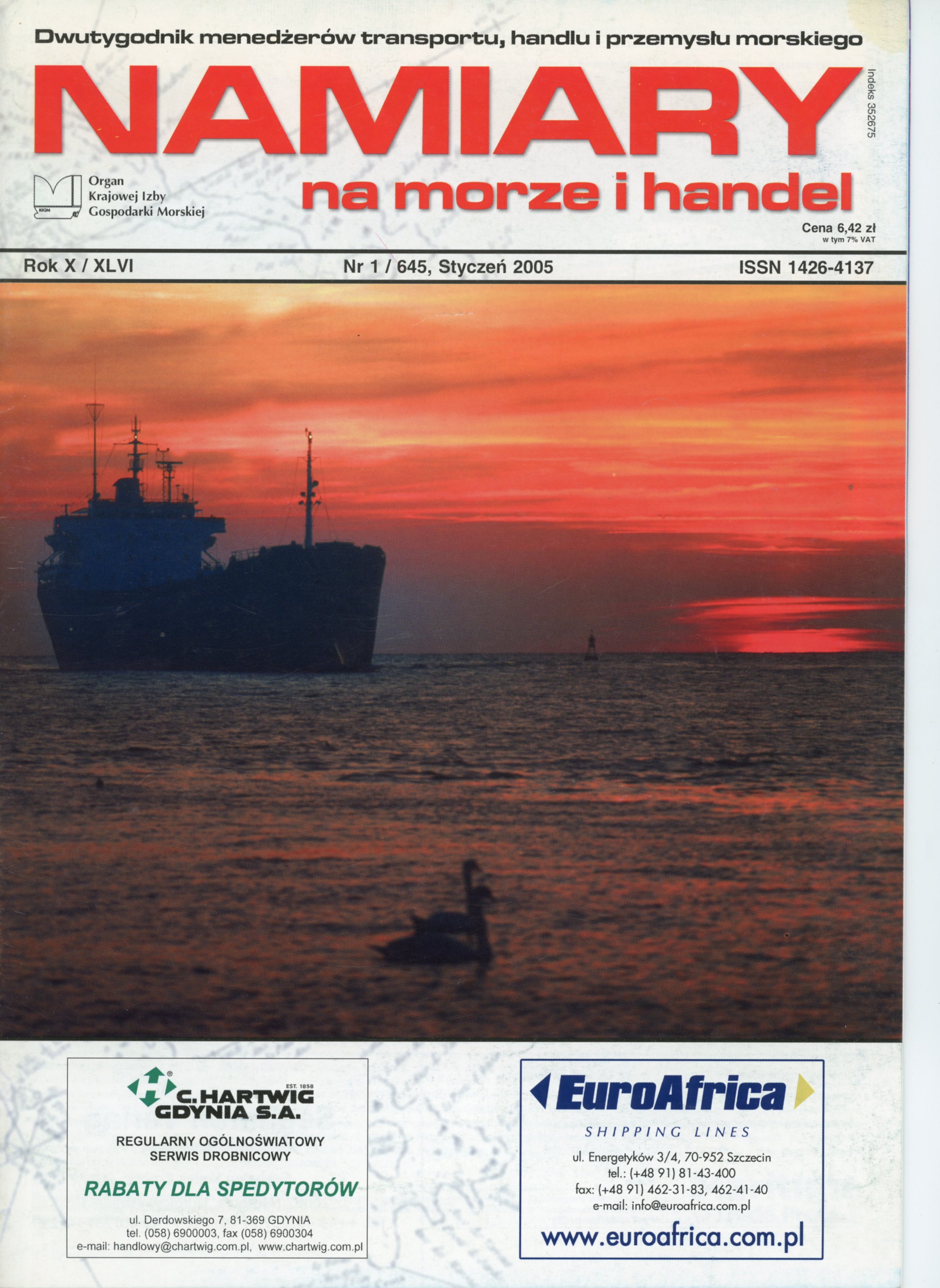 NAMIARY MORZE I HANDEL: dwutygodnik menedżerów transportu, handlu i przemysłu morskiego