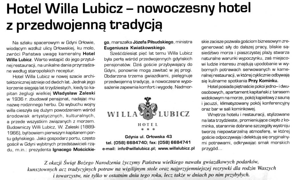 Willa Lubicz - nowoczesny hotel z przedwojenną tradycją