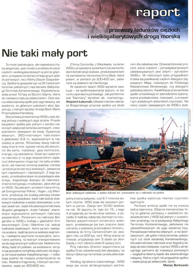 Nie taki mały port: przewozy ładunków ciężkich i wielkogabarytowych