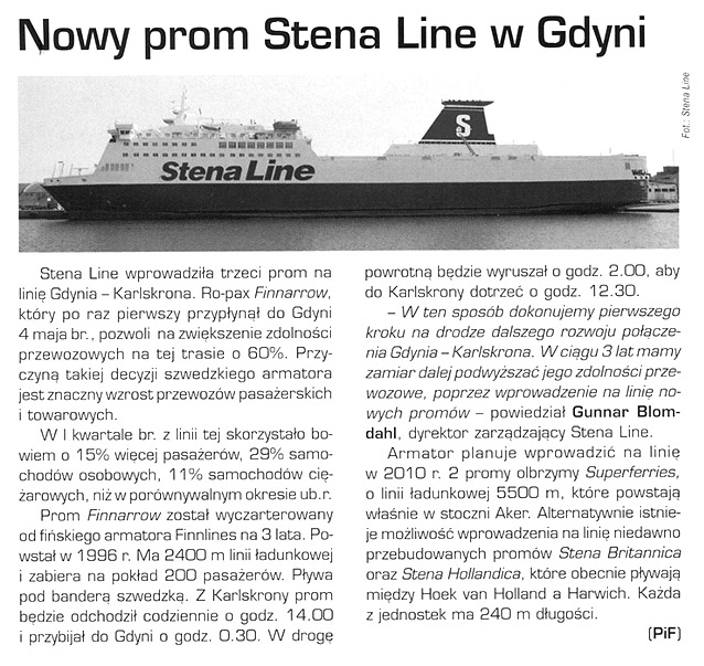 Nowy prom Stena Line w Gdyni