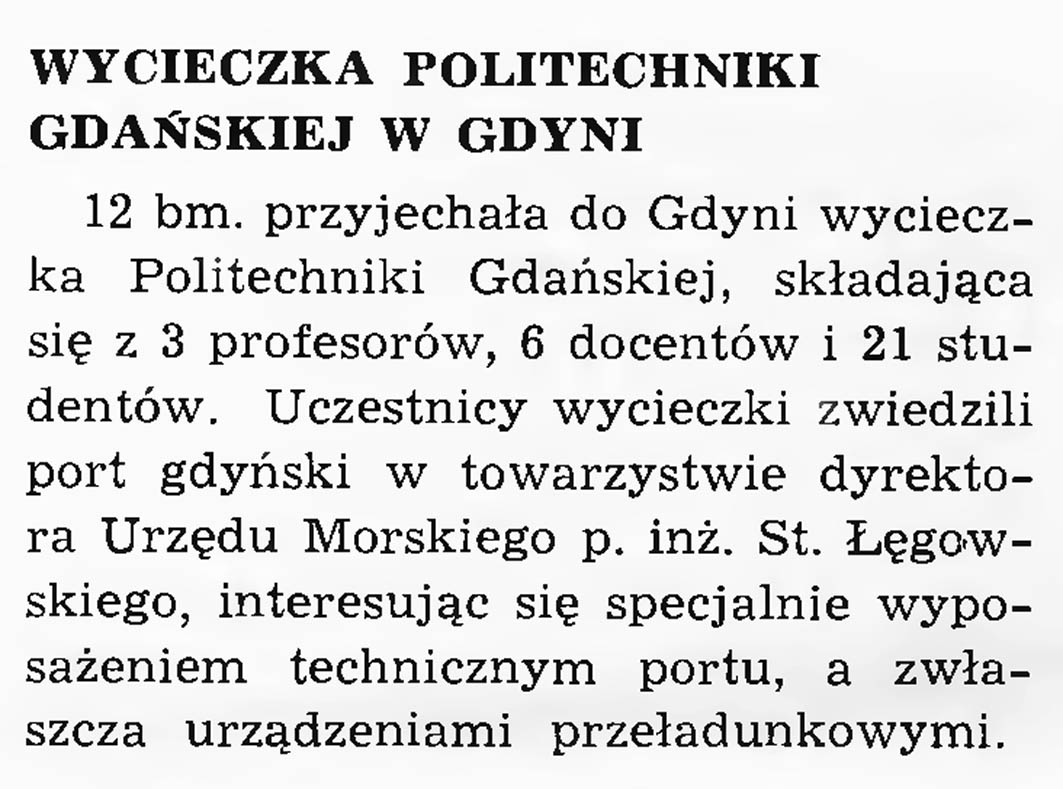 Wycieczka Politechniki Gdańskiej w Gdyn