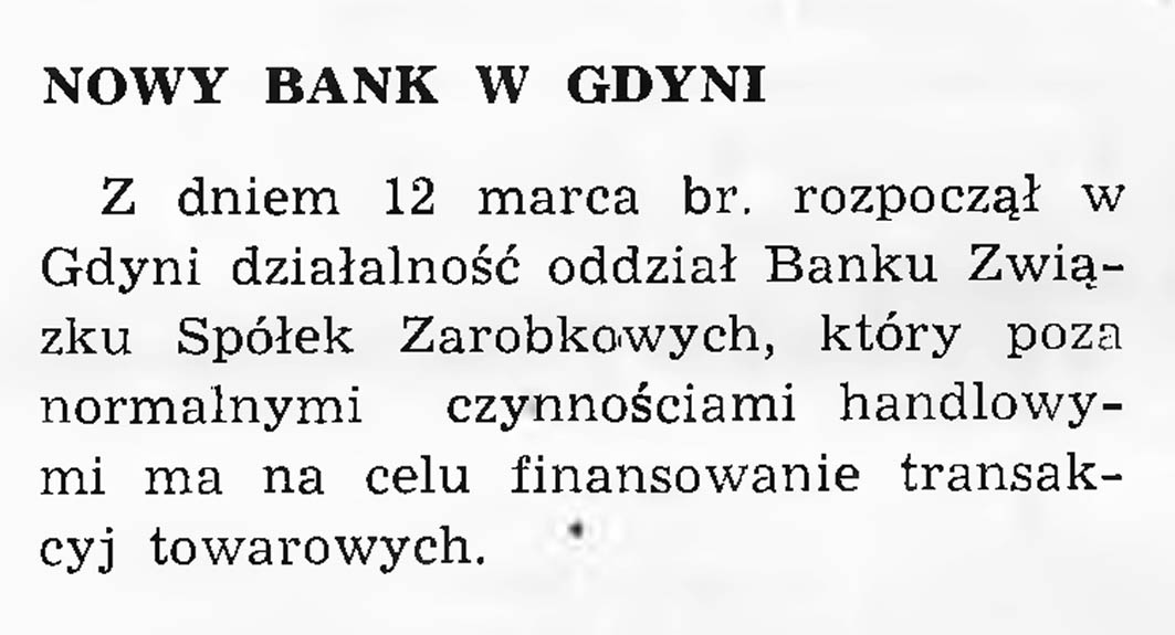 Nowy bank w Gdyni