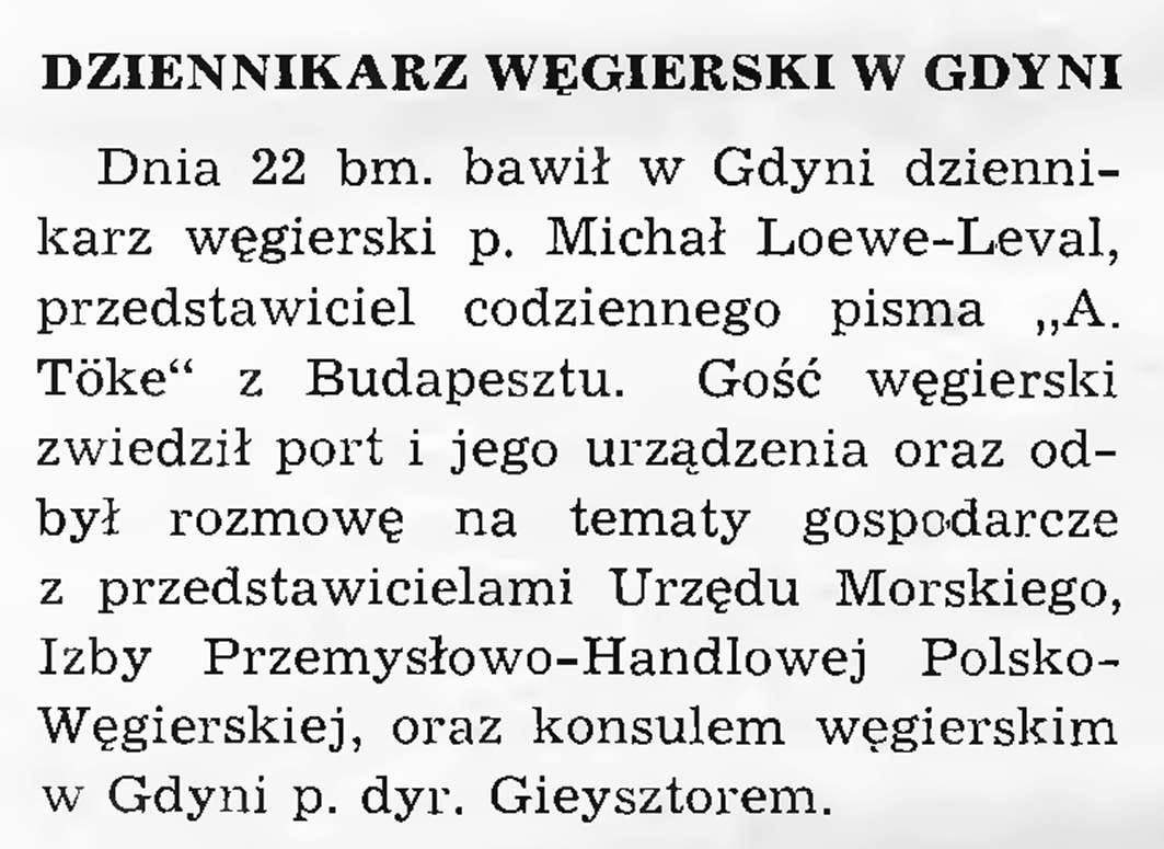 Dziennikarz węgierski w Gdyni