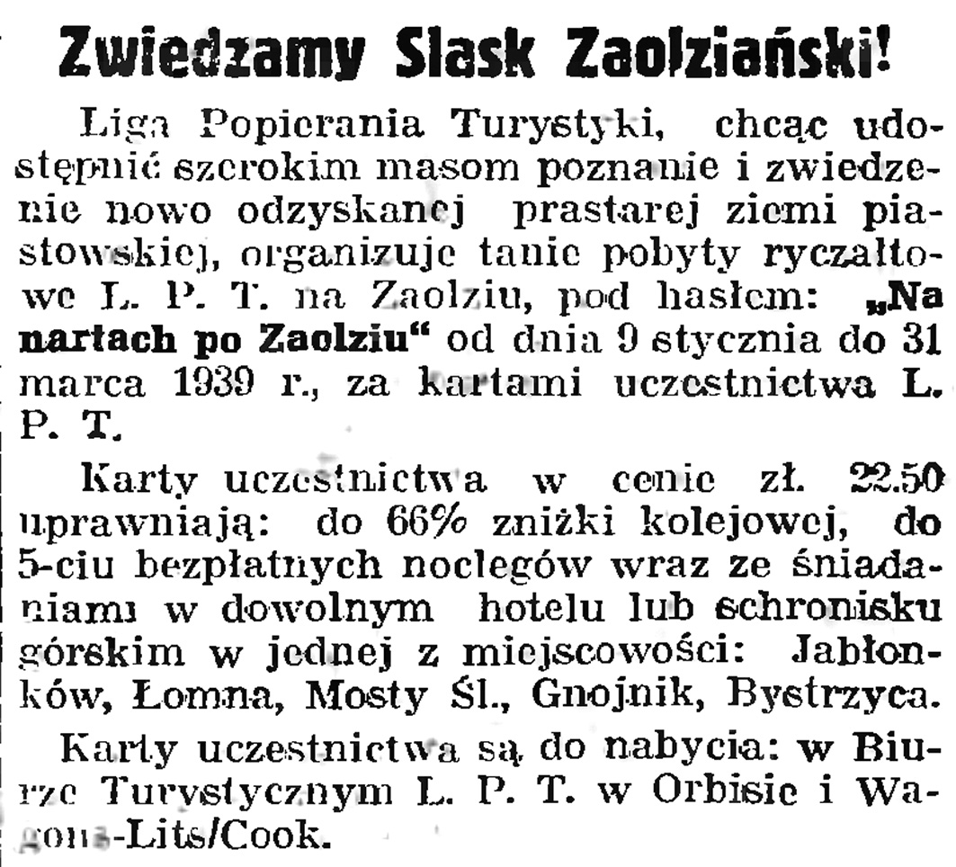 Zwiedzamy Śląsk Zaolziański! // Gazeta Gdańska. - 1939, nr 8, s. 7