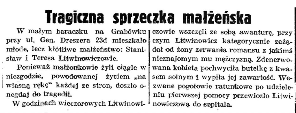 Tragiczna sprzeczka małżeńska // Gazeta Gdańska. - 1939, nr 8, s. 7