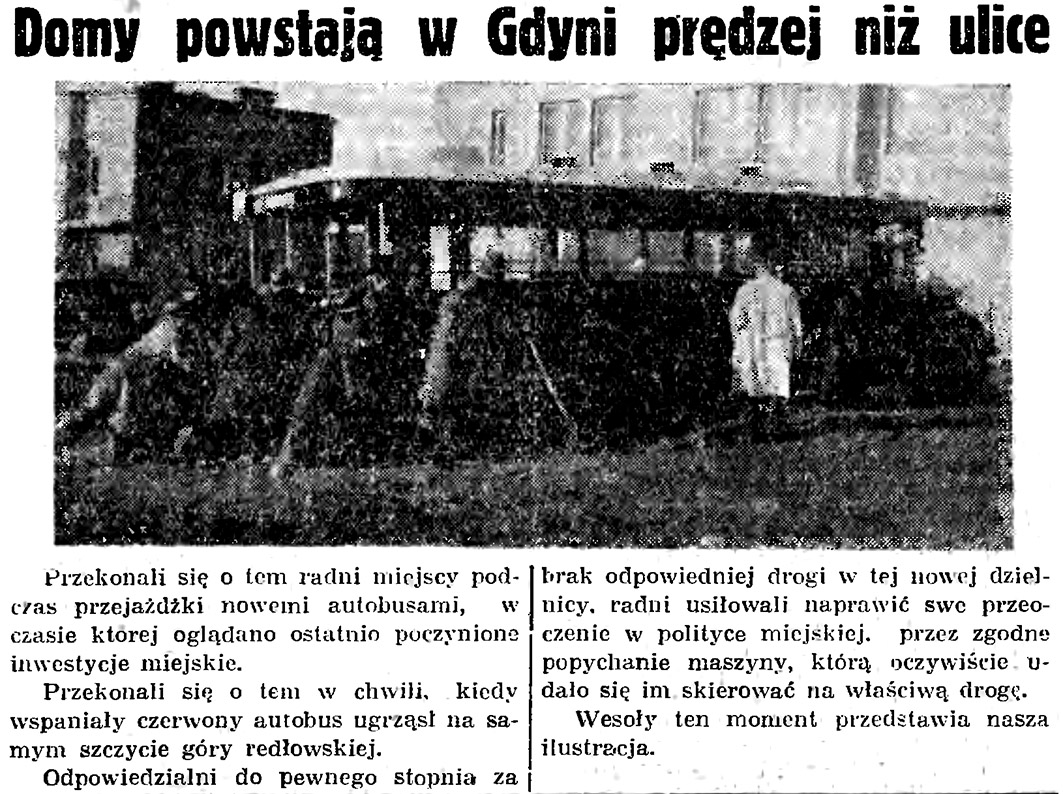 Domy powstają w Gdyni prędzej niż ulice // Gazeta Gdańska. - 1935, nr 105, s. 12