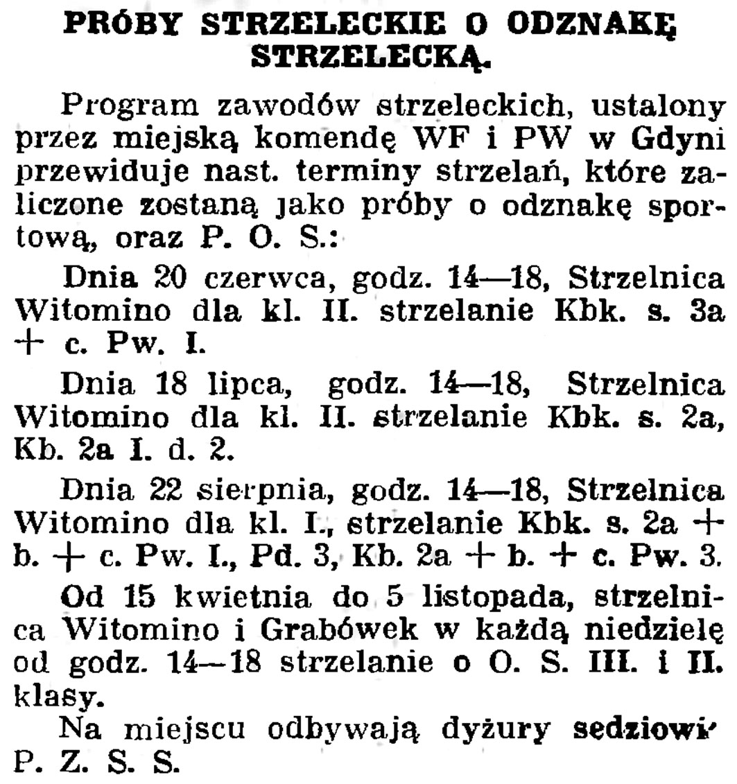 Próby strzeleckie o odznakę strzelecką // Gazeta Gdańska. - 1937, nr 123, s. 8