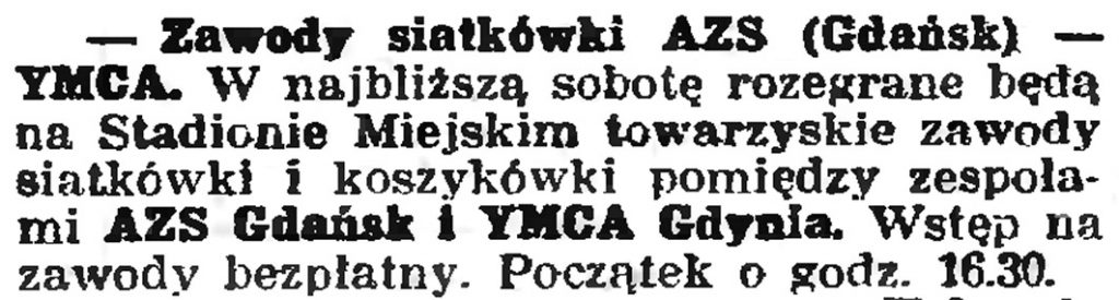 Zawody siatkówski AZS (Gdańsk) - YMCA