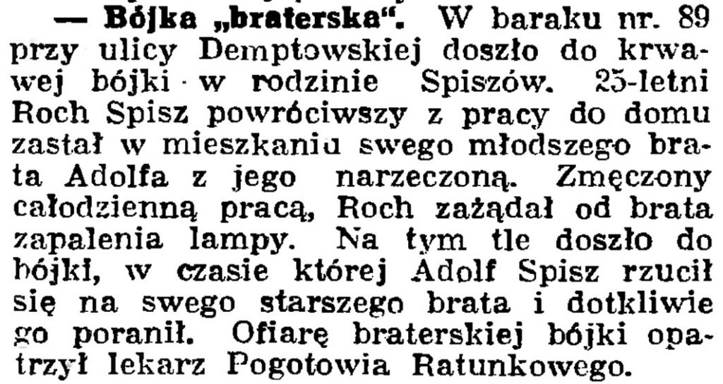 Bójka "braterska" // Gazeta Gdańska. - 1939, nr 24, s. 12