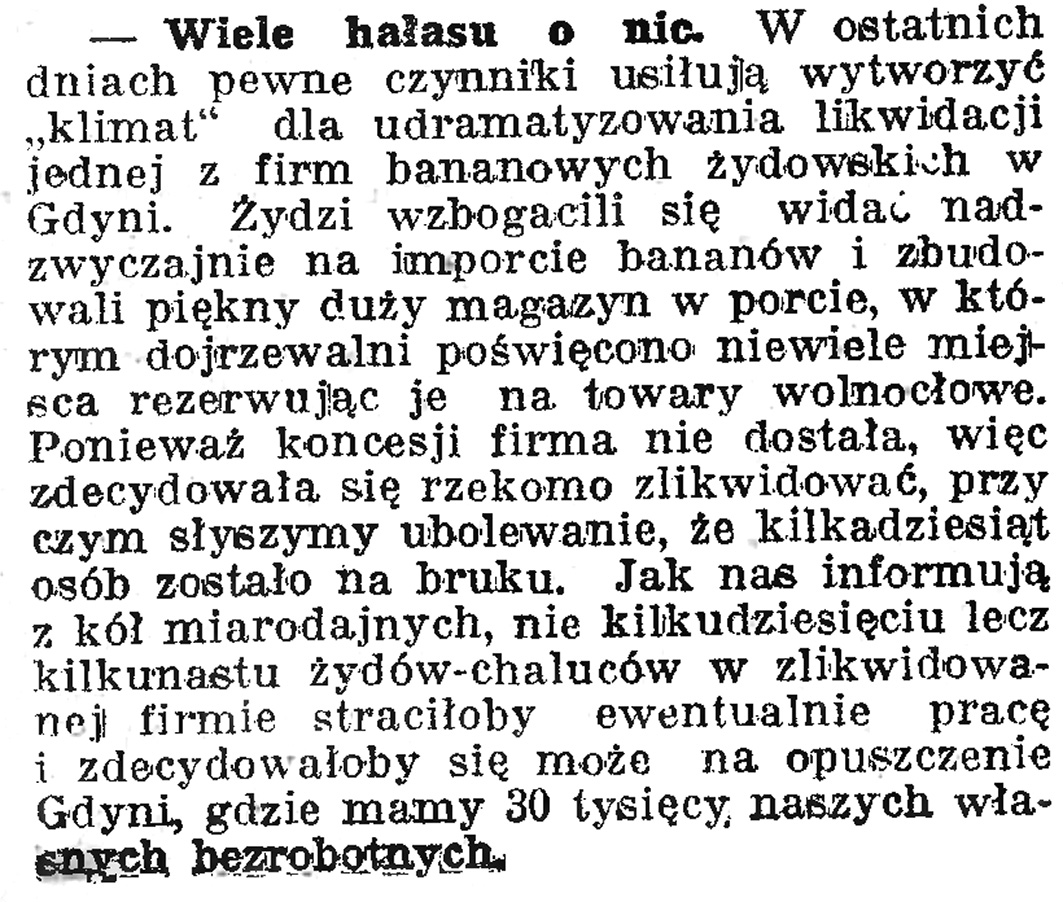 Wiele hałasu o nic / Dziennik Bydgoski 1939, nr 14, s. 8