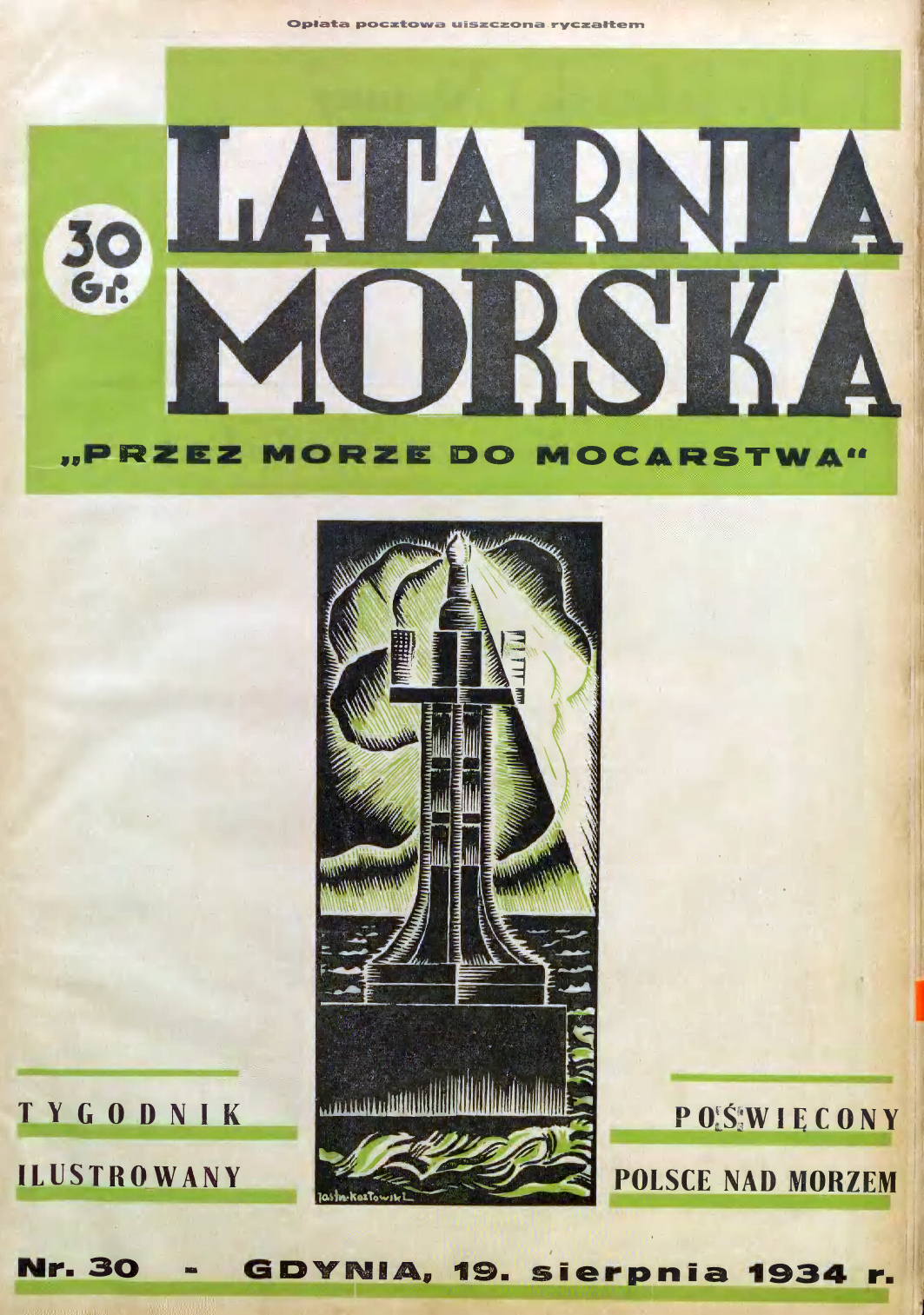 Latarnia Morska: tygodnik ilustrowany poświęcony Polsce nad morzem. – Gdynia : Balto Polak – Zakłady Graficzne i Wydawnicze, 1934, nr 30