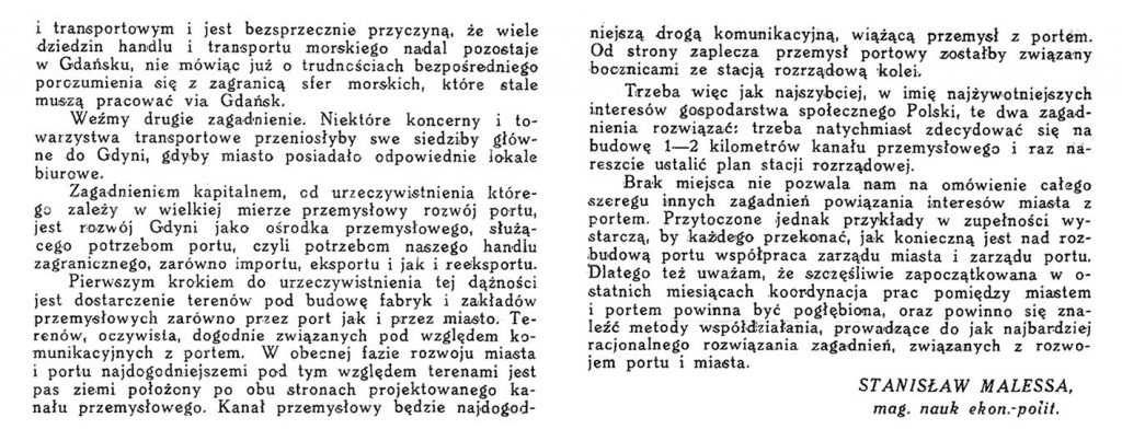 Parę uwag o współdziałaniu przy budowie miasta i portu // Wiadomości Portu Gdyńskiego. - 1931, z. 9