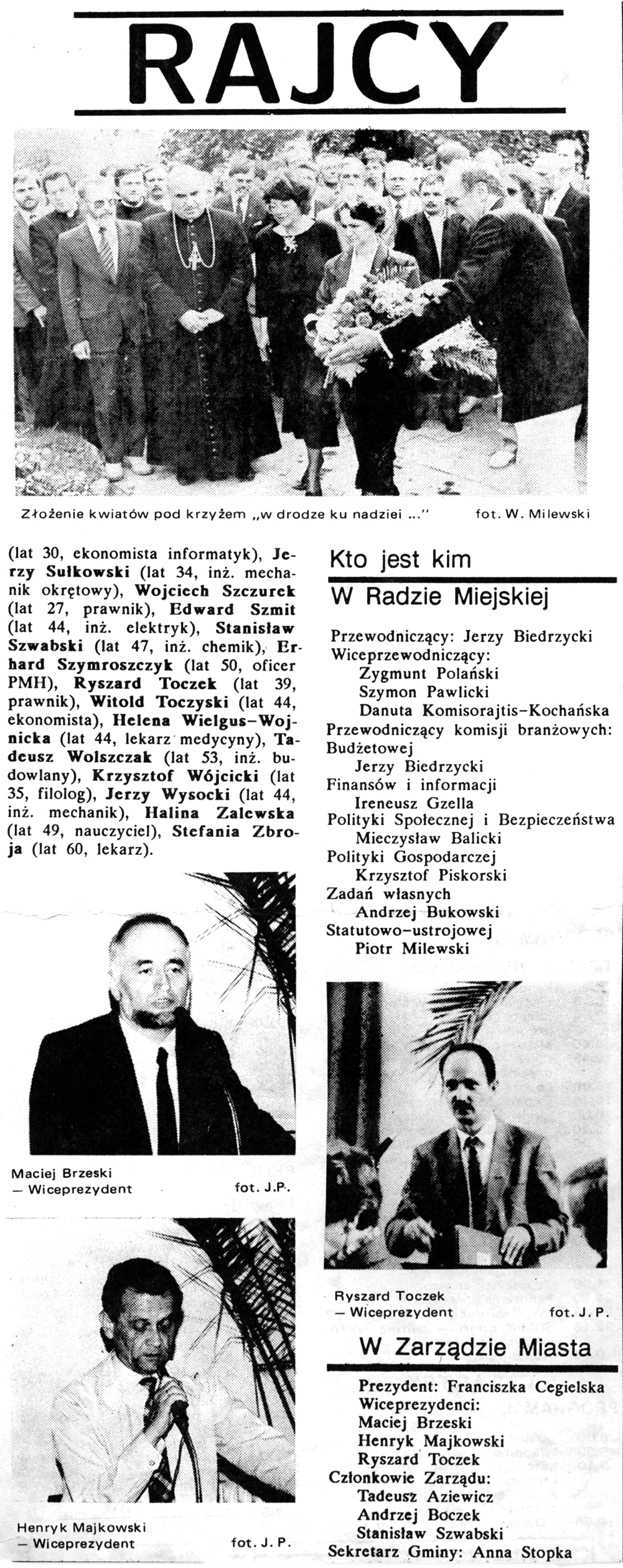 Nasi rajcy // Gazeta Gdyńska. - 1990, nr 1, s. 4-5. - Il.