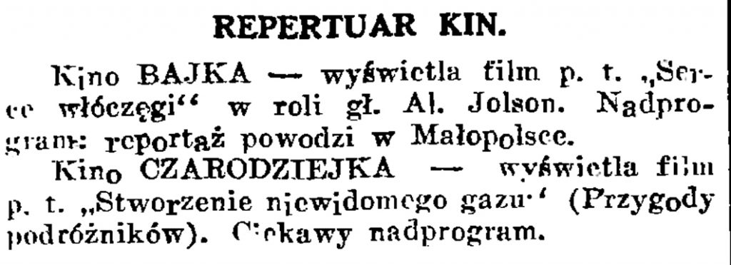 Repertuar kin // Gazeta Gdańska. - 1934, nr 170, s. 7