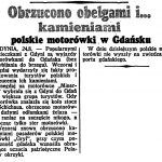 Obrzucono obelgami i kamieniami polskie motorówki w Gdańsku // Dzień Dobry. – 1939, nr 234, s. 12ddob39_234_12