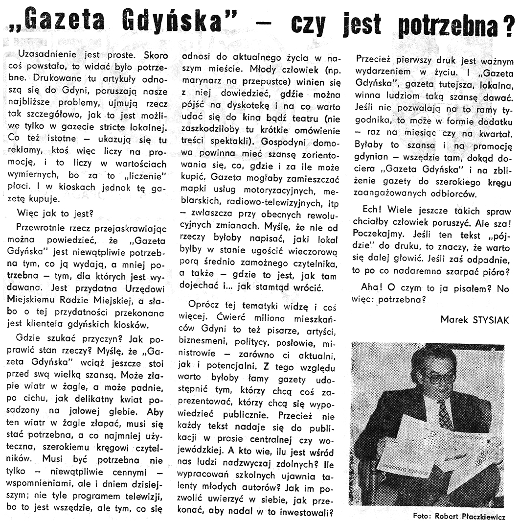 "Gazeta Gdyńska" - czy jest potrzebna