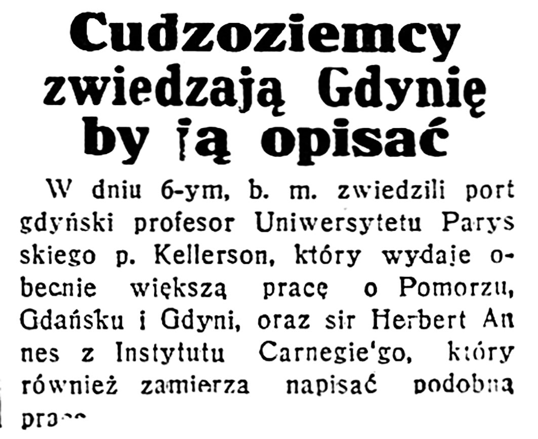 Cudzoziemcy zwiedzają Gdynię by ją opisać // Dzień Dobry. - 1932, nr 220, s. 1
