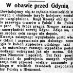 W obawie przed Gdynią // Pomorzanin. – 1928, nr 101, s. 3
