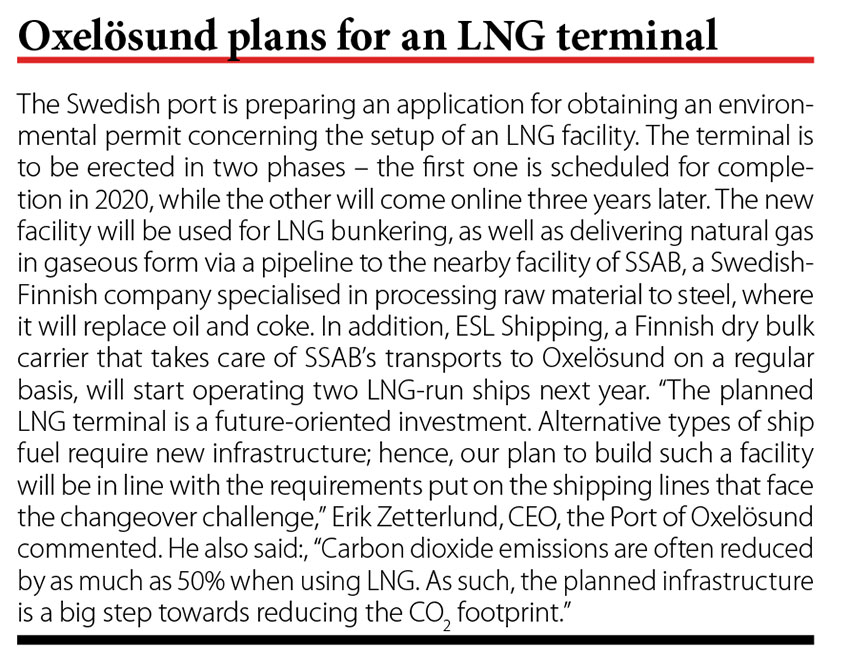 Oxelosund plans for an LNG terminal // Baltic Transport Journal. - 2017, nr 10, s. 10