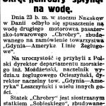 Okręt “Chrobry” spłynął na wodę // Gazeta Kartuska. – 1939, nr 24, s. 3
