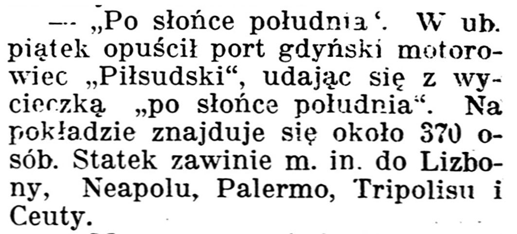 ["Po słońce południa"] // Gazeta Kartuska. - 1939, nr 43, s. 2