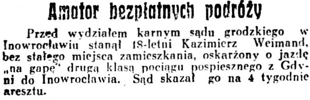 Amator bezpłatnych podróży / 1934_82_3_Dziennik-Poznański