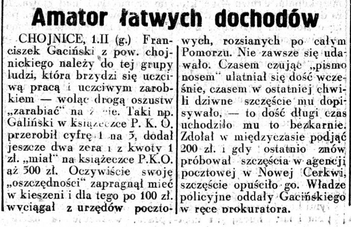Amator łatwych dochodów // Dziennik Ilustrowany. - 1937, nr 2, s. 3