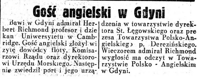 Gość angielski w Gdyni // Dziennik Ilustrowany. - 1937, nr 37, s. 8 /