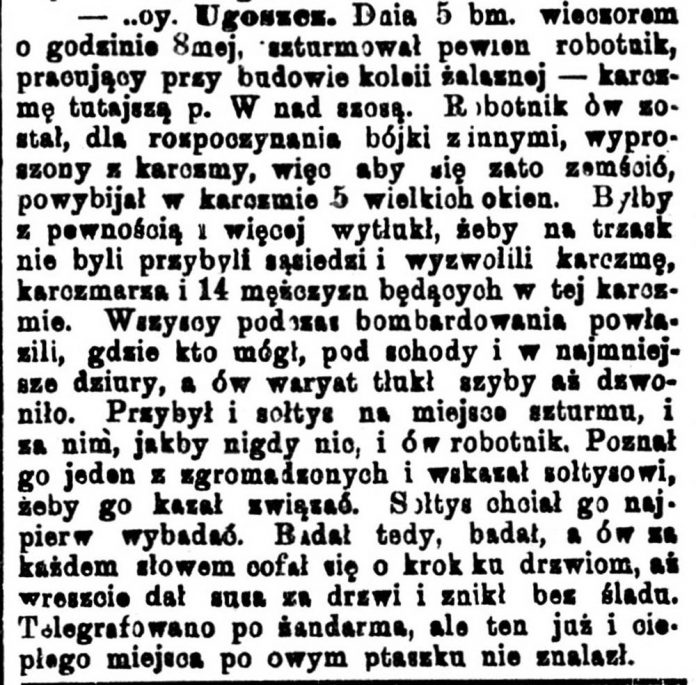 [Dnia 5 bm. wieczorem o godzinie 8mej ...] // Gazeta Grudziądzka. - 1898, nr 136, s. 4